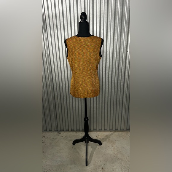 Womens Misook Orange Multicolor Vintage 90s Acrylic Designer Tank Top Size Large - Picture 2 of 3